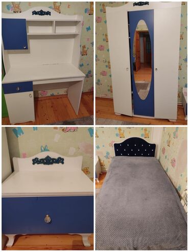 soyunma otağı: Для мальчика, Односпальная кровать, Письменный стол, Шкаф