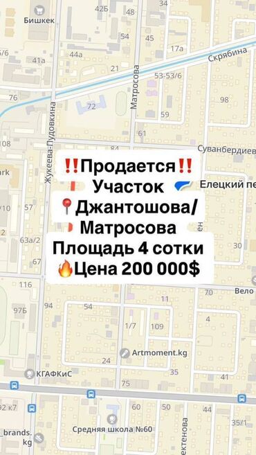 участок жетиогуский район село тилекмат: 4 соток, Для строительства, Договор купли-продажи, Красная книга