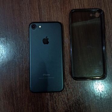 номер сим: IPhone 7, Б/у, 32 ГБ, Черный, Зарядное устройство, Защитное стекло, Кабель, 100 %