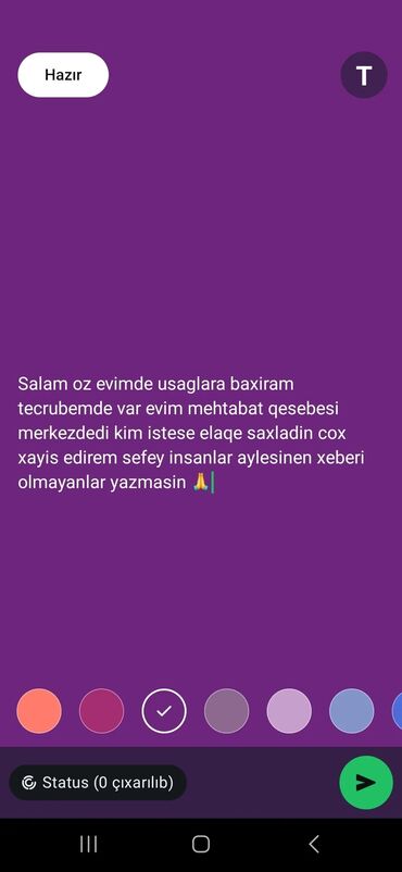 Digər ixtisaslar: Dayə tələb olunur, İstənilən yaş, Dəyişən qrafik