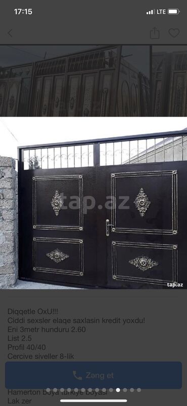 Həyət darvazaları: Yeni Həyət darvazası, 3 m, Mexaniki, Qapı ilə, rəng - Ağ, Kredit yoxdur, Ödənişli quraşdırma, Rayonlara çatdırılma, Ödənişli çatdırılma — 14