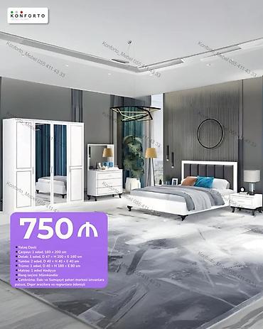 Yataq Dəsti – 750 ₼ Komplektin tərkibi və ölçülər: - Çarpayı: 1 ədəd