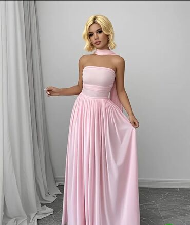 серьги синего цвета: Zərif pudra-çəhrayı rəngdə uzun axıcı ziyafət geyimi. Təzədir . Razmer