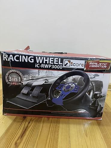 racing wheel: ICORE iC-RWP3000 Racing Wheel – 3‑in‑1 sükan seti (PS2/PS3/PC) — 1