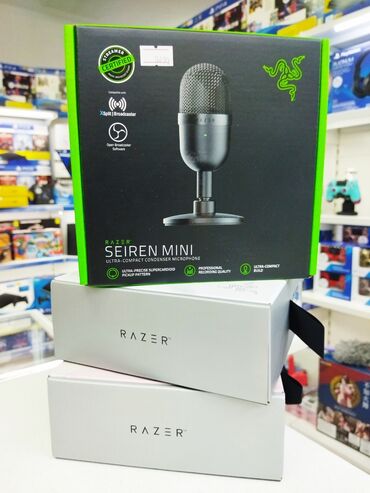Микрофоны: Seiren mini! В наличии черный и белый Микрофон от Razer для