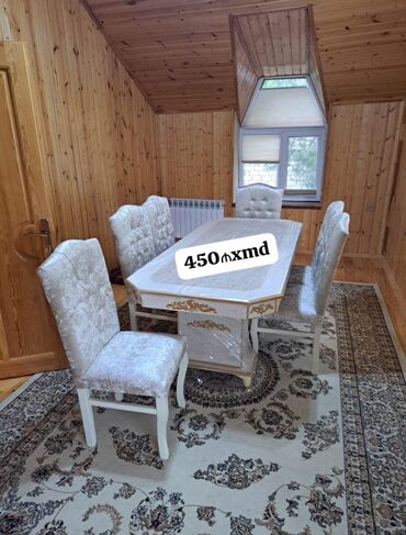 stul 30 azn: Qonaq otağı üçün, Yeni, Açılmayan, Kvadrat masa, 6 stul