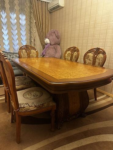 Qonaq otağı üçün, İşlənmiş, Açılan, Oval masa, 6 stul
