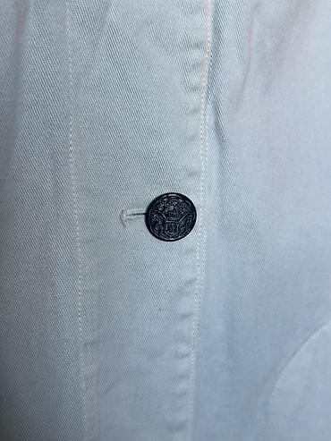 trapes şalvar cins: Vintage model Açıq mavi rəngli düyməli cins jaket, İkinci əl, işlənmiş — 3