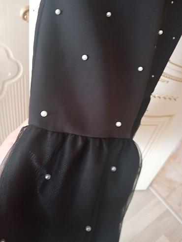 veçer donları: Qara rəngli, incə mirvari aplikasiyalı şıq don. - Model: A-kəsim — 3