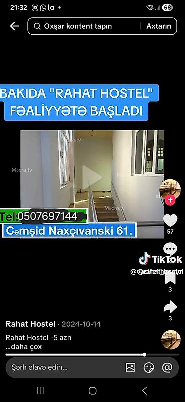 İcarəyə otel və hostellər: Rahat Hostel – Bakı Ünvan: Cəmşid Naxçıvanski 61 Xidmət -da lalafo.az — 3 İcarəyə otel və hostellər: Rahat Hostel – Bakı Ünvan: Cəmşid Naxçıvanski 61 Xidmət — 3