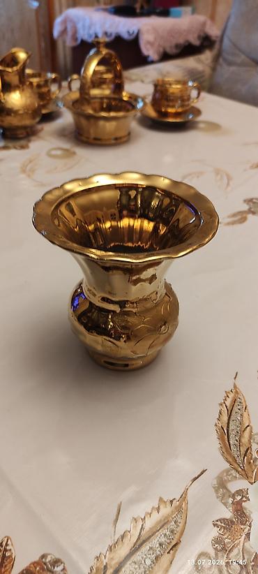 qızıl balıq: Çay dəsti, rəng - Qızılı, Keramika — 7