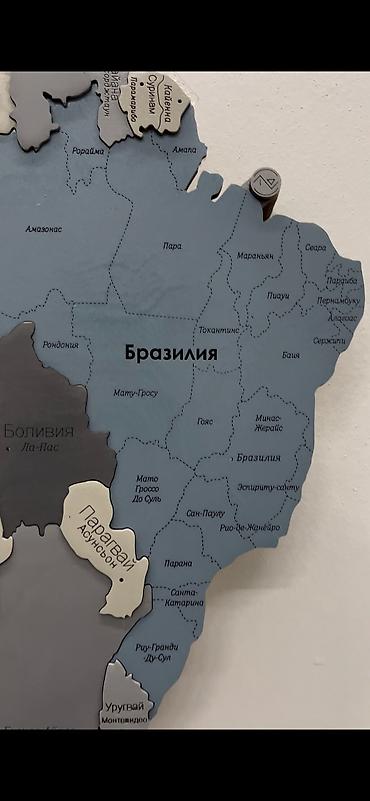 Декор жана интерьер: Карта мира 200х120см . С установкой по городу. Все страны вместе — 9