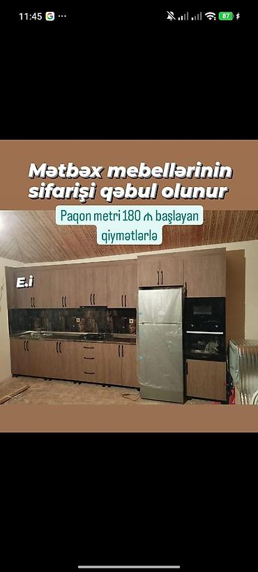 Mətbəx mebellərinin sifarişi qəbul olunur. - Fərdi dizayn: ölçü