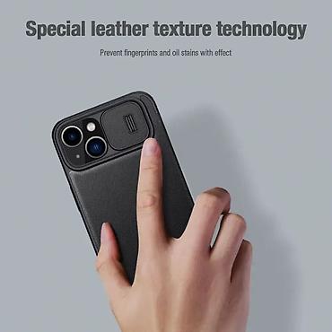 Maske i futrole za telefone: Maska Nillkin Qin Pro (plain leather) za iPhone 14 Plus 6.7 crna. Uz — 10