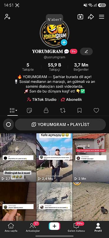 videolar yukle: 🚀 Satılır: @yorumgram TikTok Hesabı ✅ 55.9K aktiv izləyici ✅ 99 — 1