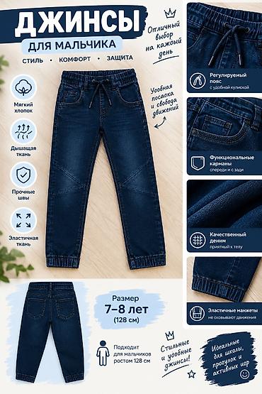 zara cins: Oğlan uşaqları üçün cins şalvar - Yaş və ölçü: 7–8 yaş, 128 sm boya — 1