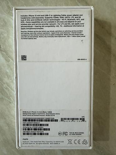 Apple iPhone: IPhone 12 mini, 128 GB, Qara, Face ID — 12