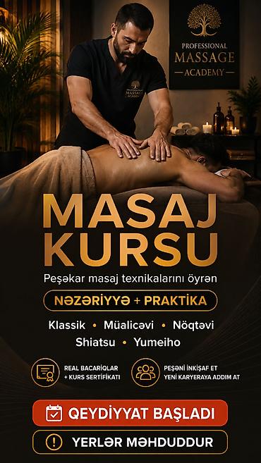 Masaj kursu, Əyani, Fərdi, Qrup, Diplom, sertifikat lalafo.az -da Masaj kursu, Əyani, Fərdi, Qrup, Diplom, sertifikat