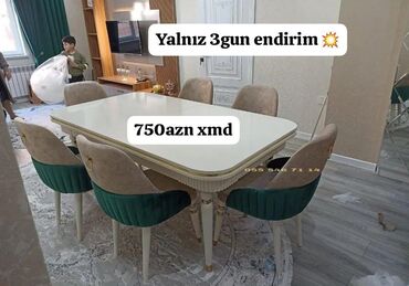 Masa və oturacaq dəstləri: Qonaq otağı üçün, Yeni, 6 stul