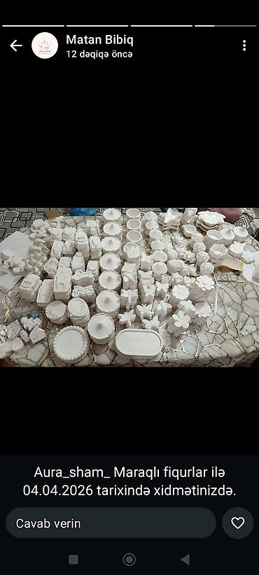 Fiqurlar: Fiqur, Gips, rəng - Ağ — 3