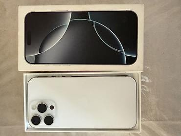 IPhone 16 Pro Max, 256 GB, Ağ, Simsiz şarj, Face ID, Sənədlərlə