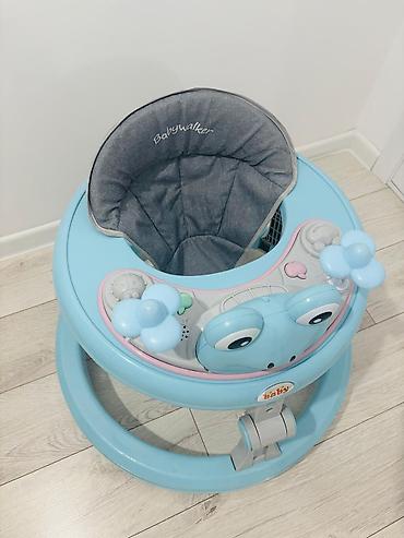 ходунки для малышей: Детские ходунки Babywalker, голубые - Круглая устойчивая база с — 2