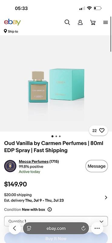 epic adventure parfüm: Carmen Perfumes Dubai – Oud Vanilla dubaydan alinib yenidir satiw — 1