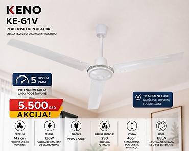 staklo: KENO KE-61V plafonski ventilator - Tri metalne elise – izdržljive — 1