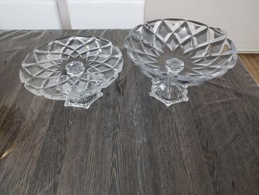 Meyvə qabları: Madonna.Şüşə/qədih materialından 2 ədəd ayaqlı meyvə və desert qabı — 6