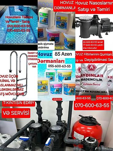 Məişət kimyəvi maddələri: Məhsul: Hovuz avadanlıqları və 5 li dərman dəsti 85 Azen Pilləkən 220 — 3