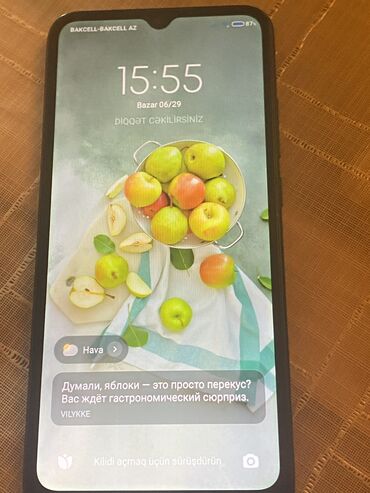сотовый телефон fly: Redmi 9C, 64 GB, rəng - Qara, İki sim kartlı, Face ID