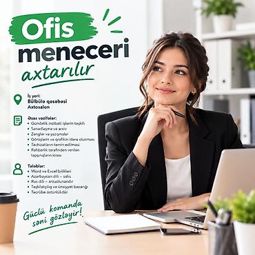 malyar isləri: Ofis menecer, katib tələb olunur, 18-29 yaş, 1-2 illik təcrübə — 1
