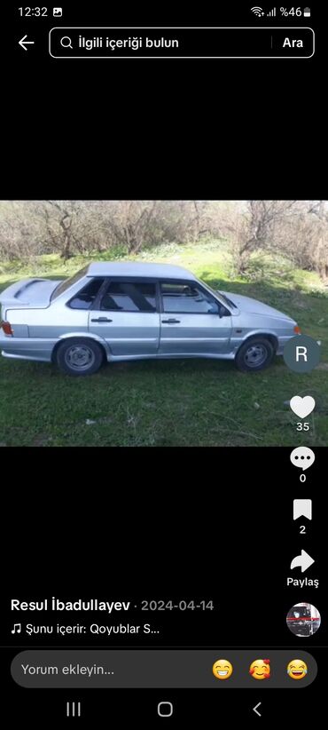 Model: Lada Samara (sedan), gümüşü rəng Kuzov: 4 qapılı, arxa
