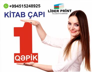 Reklam, çap: Kitab capi yalniz ve yalniz 1 qepik bu qiymet hem tek sifarise hemde