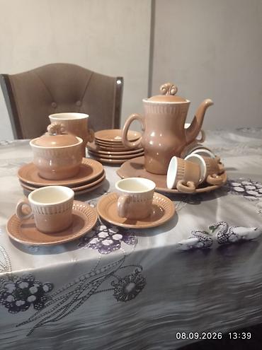 qab qacaq ecemi: Çay dəsti, rəng - Qəhvəyi, Keramika — 3