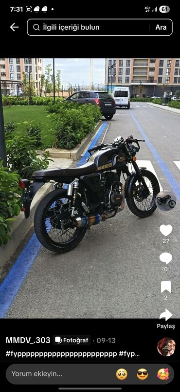 питбайк купить баку: Kafe-reyser üslubunda tərtib edilmiş yol motosikleti. Xüsusiyyətlər