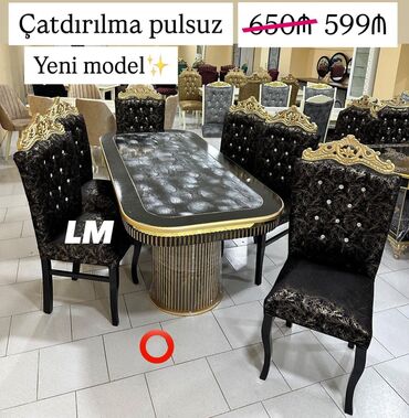 balkon üçün stol stul: Qonaq otağı üçün, Yeni, 6 stul