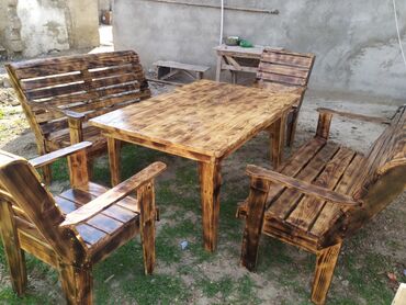 bag ucun divanlar: Yeni, Jurnal masası, 2 kreslo, 3 kreslo, Həsir toxunuşlu, Azərbaycan