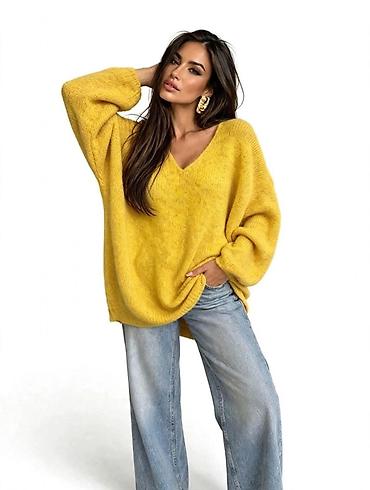 lidl helanke: Ženski oversize džemper sa V-izrezom - Kroj: opušten, široke raglan — 3