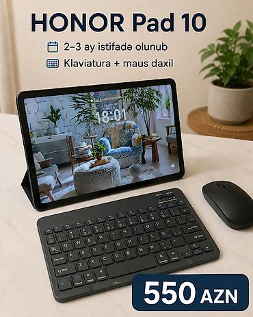 honor pad x8b: HONOR Pad 10 — 8/256 GB + klaviatura və maus — 550 AZN HONOR Pad 10 — 1