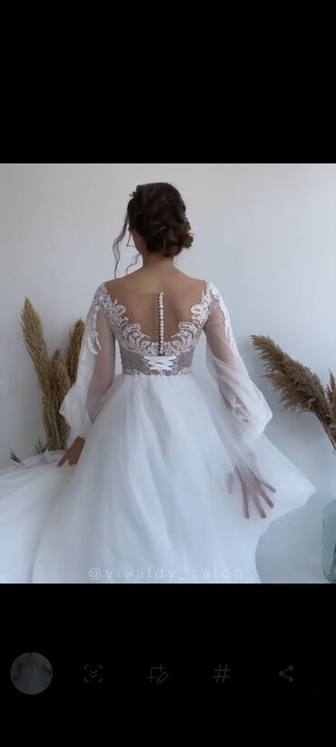 Свадебные платья: Свадебное платье, M, Со шлейфом, А-силуэт, Россия, Камни Swarovski, Б/у — 11