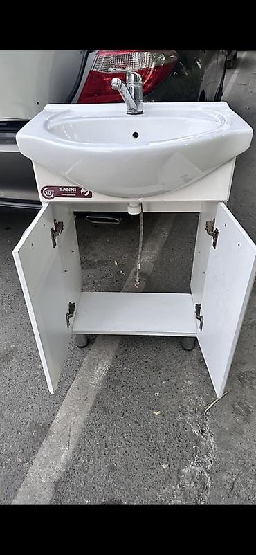 силиконовый набор: Раковина с тумбой для ванной - Комплект: керамическая раковина — 6