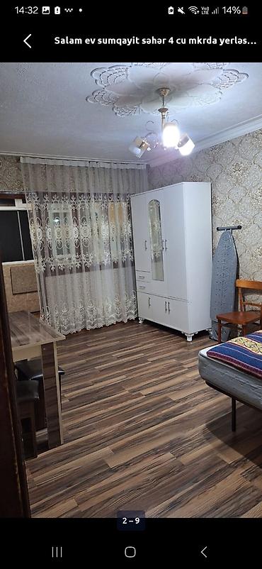 kiraye evlər ucuz: Sumqayıtda 4 mkrda 2 otaqlı mənzil kirayə veriilir.5 mərtəbənin 4cü — 1