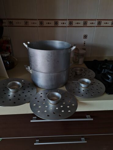 алюминиевая посуда: Мантоварка алюминиевая на 4 яруса, 6 литров. Благодаря 4 ярусам, вы