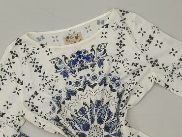 obcisła bluzki z krótkim rękawem: Blue, Women's blouse, size M