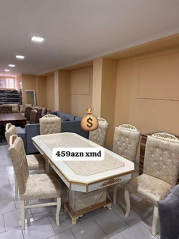 masa ayaqlari: Qonaq otağı üçün, Yeni, Açılmayan, Dördbucaq masa, 6 stul — 1