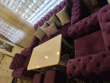 диван двух этаж: Цвет - Фиолетовый, Б/у