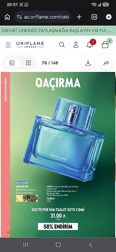 black opiume parfum: Oriflame Excite for Him tualet suyu – 75 ml - Növ: kişi üçün tualet — 1