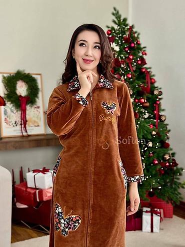 Халаты: Домашнее платье-халат Softon - Материал: мягкий велюр, приятный к — 16