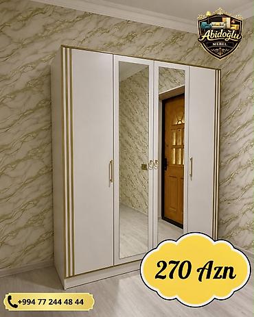 ag mebel: Yeni, 3 qapılı, Güzgülü, Ağ, Açılan, Düz dolab — 1